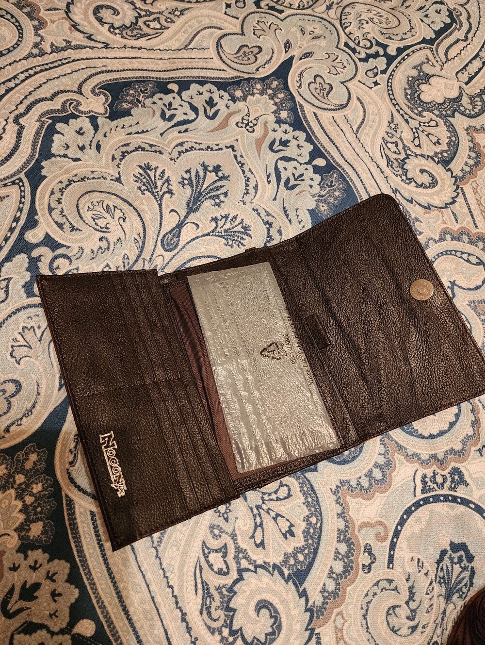 American Darling Brown Haircalf Tote with Tooled Leather Trim - Picture 15 of 16